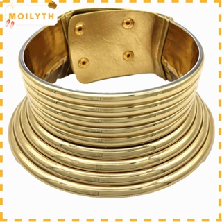 Moilyth สร้อยคอโช้กเกอร์ หนัง ปรับได้ สีทอง สไตล์วินเทจ แอฟริกัน เครื่องประดับ สําหรับผู้หญิง