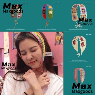 Maxg ที่คาดผม ผ้าถักโครเชต์ ทรงสามเหลี่ยม ลายดอกเดซี่ แฮนด์เมด สําหรับเด็กผู้หญิง Y2k