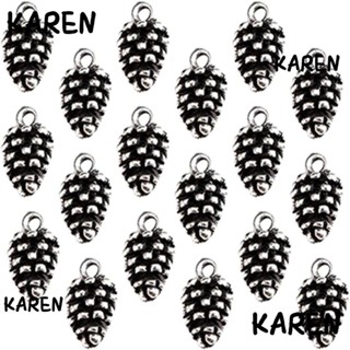 Karen จี้ลูกปัด อัลลอย ลายคริสต์มาส น้ําหนักเบา ใส่สบาย 15 มม.*8 มม. สําหรับทําเครื่องประดับ ต่างหู 50 ชิ้น