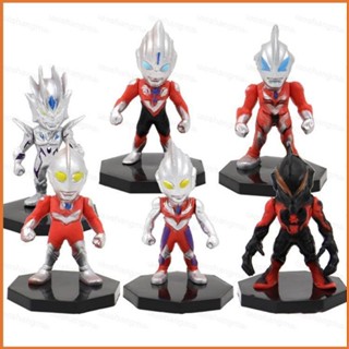 Wilk โมเดลฟิกเกอร์ อุลตร้าแมน Tiga Belial Geed Zero Ultraman ของเล่น ของสะสม สําหรับเด็ก 6 ชิ้น