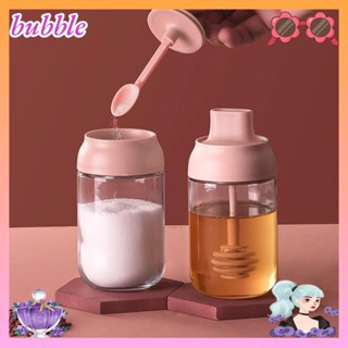 Bubble โหลแก้วใส กันชื้น พร้อมฝาปิด และช้อน สําหรับใส่เครื่องเทศ เครื่องเทศ