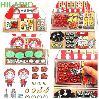 Hilario หนังสือสติกเกอร์ เกมแตงโม ไก่ทอด หม้อไฟ แฮนด์เมด DIY เสียงเงียบ ของขวัญสําหรับเด็กผู้หญิง