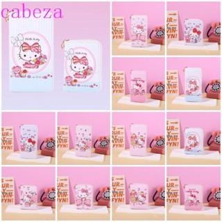 Cabeza กระเป๋าสตางค์ กระเป๋าคลัทช์ กระเป๋าใส่เหรียญ มีซิป หนัง PU ลายการ์ตูนแมวคิตตี้ สีพื้น สําหรับเด็กผู้หญิง