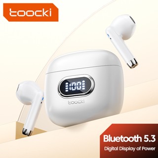 Toocki หูฟังอินเอียร์ บลูทูธ 5.3 ไร้สาย TWS LED ดิจิทัล ตัดเสียงรบกวน