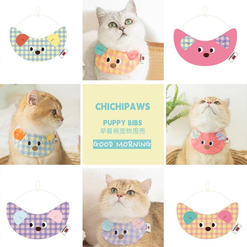 ผ้าพันคอ ผ้ากันเปื้อน ทรงสามเหลี่ยม อุปกรณ์เสริม สําหรับสัตว์เลี้ยง สุนัข แมว - รูปที่ 2
