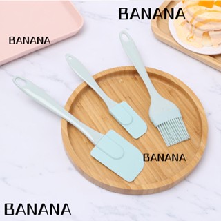 Banana1 ชุดแปรงซิลิโคน สีชมพู สไตล์โมเดิร์น สําหรับทําเบเกอรี่ เค้ก 3 ชิ้น ต่อชุด