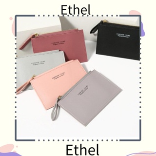 Ethel1 กระเป๋าสตางค์ หนัง PU ใบเล็ก ใส่บัตรเครดิตได้ สไตล์นักธุรกิจ สําหรับผู้หญิง