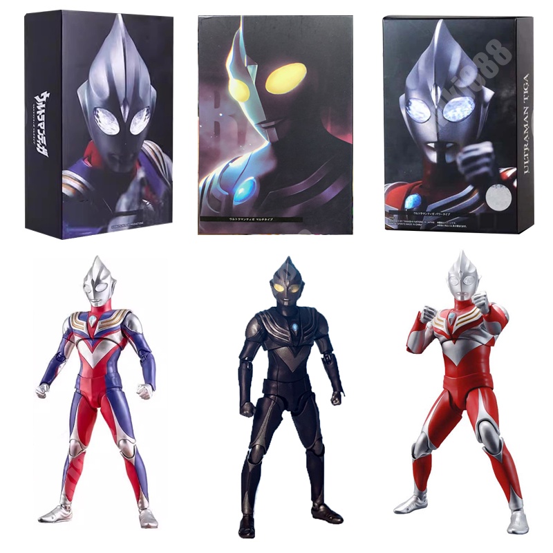 S H Figuarts โมเดลฟิกเกอร์ อุลตร้าแมน Tiga ACT Zero Geed Belial ของเล่นสําหรับเด็ก