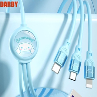 Darby 3 In 1 สายชาร์จ ลายการ์ตูนคุโรมิ แบบชาร์จเร็ว สําหรับ IOS 3 In 1