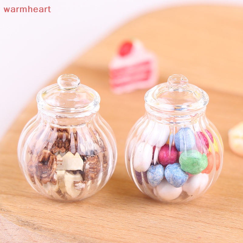 (warmheart) โมเดลขวดโหลแก้ว ทรงกลม ขนาดเล็ก สําหรับตกแต่งบ้านตุ๊กตา 1:12
