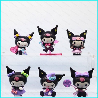 โมเดลตุ๊กตาฟิกเกอร์ Doly Sanrio Halloween Kuromi เหมาะกับของขวัญ สําหรับตกแต่งบ้าน จํานวน 6 ชิ้น