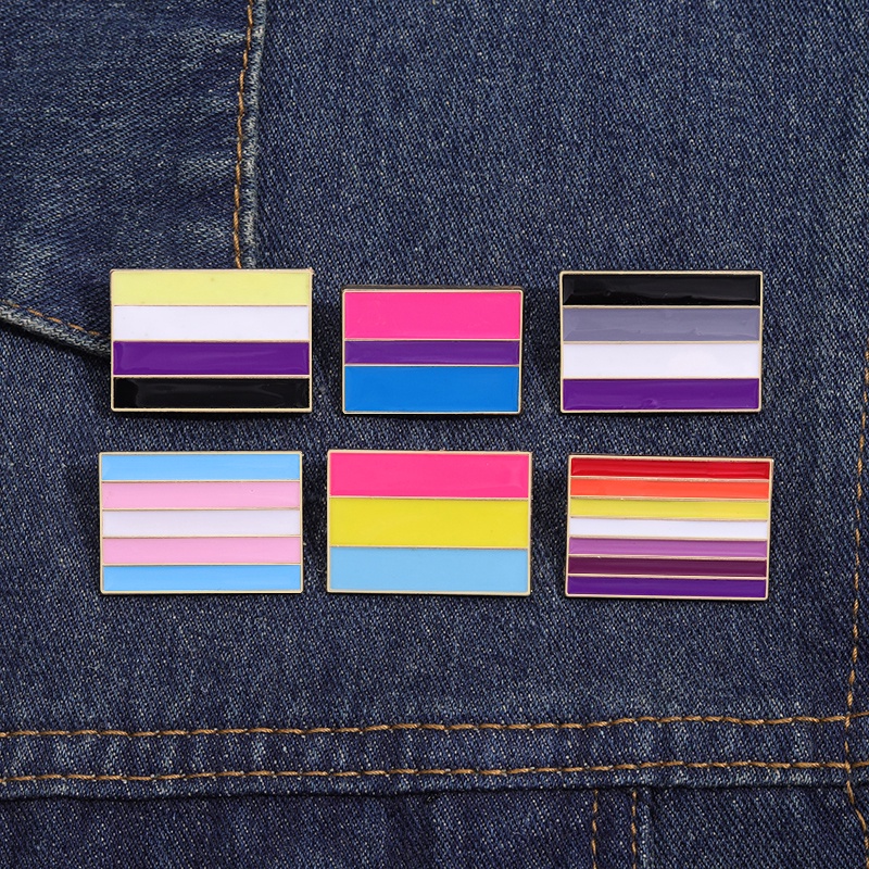 Rainbow Flag Pins Sexual Bisexual Heart LGBTQ เข็มกลัด Rainbows Pride Pin ปกป้ายเกย์เครื่องประดับของ