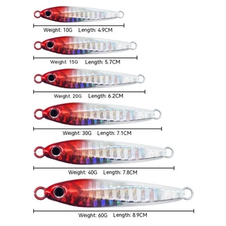 เหยื่อตกปลาโลหะ 10 กรัม - 60 กรัม 1ชิ้น เหยื่อไมโครจิ๊ก Micro jig เหยื่อตกปลาทะเล ไมโคจิ๊ก จิ๊ก ตกปลาเก๋า