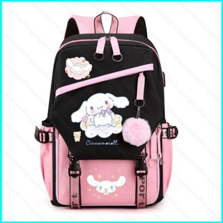 Doly Sanrio Kuromi Cinnamon กระเป๋าเป้สะพายหลัง ความจุขนาดใหญ่ ระบายอากาศ พิมพ์ลาย อเนกประสงค์ สําหรับผู้หญิง นักเรียน