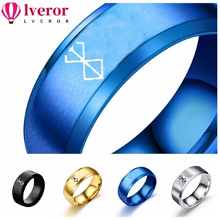 Lveror แหวนสเตนเลส ลายการ์ตูนอนิเมะ 4 สี ของขวัญแฟชั่น สําหรับผู้หญิง