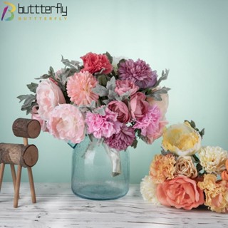 Buttterfly ช่อดอกเบญจมาศประดิษฐ์ ดอกโบตั๋น ผ้าไหม สําหรับงานแต่งงาน