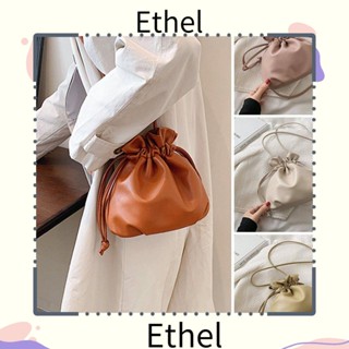 Ethel1 กระเป๋าสะพายไหล่ กระเป๋าถือ หนัง PU แบบผูกเชือก สําหรับผู้หญิง