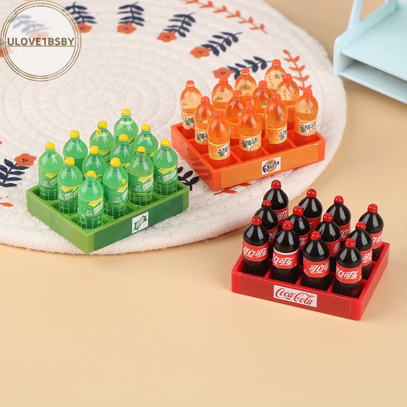 Ulove1bsby 1Set 1Set 1 Dollhouse Miniature Soda Drink Plus Tray Model DIY Accessories Toys TH