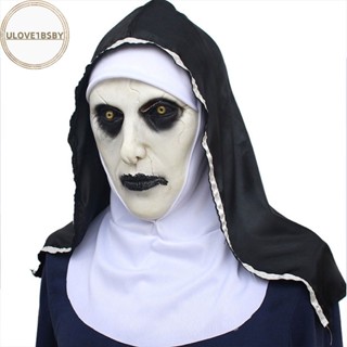 Ulove1bsby The Horror Scary Nun หน้ากากยาง พร้อมผ้าพันคอ สําหรับแต่งคอสเพลย์ฮาโลวีน TH