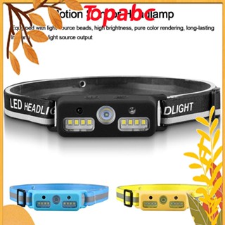 Top ไฟฉายคาดศีรษะ ABS 3 สี กันน้ํา ชาร์จ USB XPE+COB LED สําหรับตกปลา ตั้งแคมป์