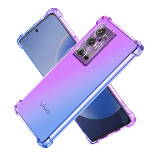 สําหรับ Vivo X70 Pro Plus X60 Pro X50 Pro ใส น่ารัก ไล่ระดับ บาง ป้องกันรอยขีดข่วน ยืดหยุ่น TPU เคสกันกระแทก