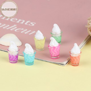 Ulove1bsby แก้วไอศกรีมจิ๋ว 1/12 สีแคนดี้ สําหรับตกแต่งบ้านตุ๊กตา 10 ชิ้น