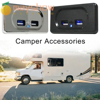 Mayshow ที่ชาร์จ USB คู่ที่ละเอียดอ่อน LED Camper อุปกรณ์เสริมที่ชาร์จในรถยนต์