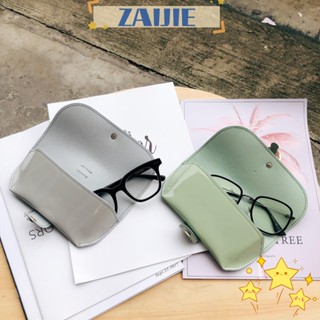 Zaijie24 กระเป๋าใส่แว่นตากันแดด หนัง PU เจลลี่ สีพื้น พร้อมสายคล้อง แฟชั่นสําหรับผู้ชาย