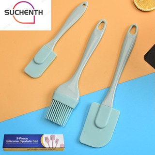 Suchenth 3 ชิ้น / เซต ซิลิโคน แปรงน้ํามัน อุปกรณ์เบเกอรี่ ร้อน สีเขียว สีชมพู ชุดเครื่องครัวเค้ก