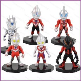 Cwc โมเดลฟิกเกอร์ อุลตร้าแมน Tiga Belial Geed Zero Ultraman ของเล่น ของสะสม สําหรับเด็ก 6 ชิ้น