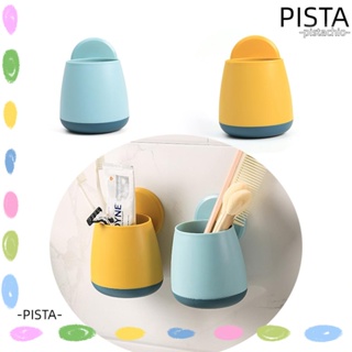 Pista ถ้วยพลาสติก ทําความสะอาดง่าย ถอดออกได้ สําหรับวางแปรงสีฟัน 3 ชิ้น