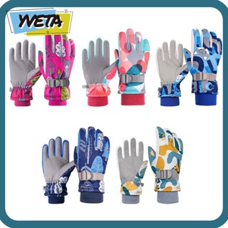 Yveta ถุงมือสกี กันลื่น กันน้ํา สําหรับเด็ก เล่นสโนว์บอร์ด สโนว์บอร์ด