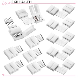 Faccfki แถบเชื่อมต่อสายไฟ LED พลาสติก รูปตัว L 6PIN อุปกรณ์เสริม 3 ชิ้น