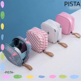 Pista กระเป๋าเครื่องสําอาง ลายกระบองเพชร ฟลามิงโก้ กันน้ํา สีพื้น ขนาดเล็ก สําหรับผู้หญิง