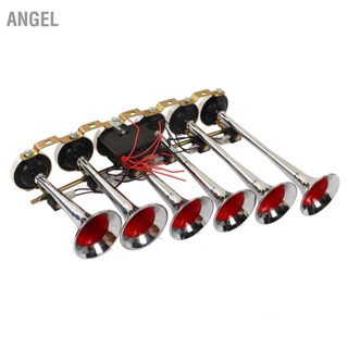 ANGEL 6 ทรัมเป็ต Air Horn DC 12V 24V 160dB Super Loud ไฟฟ้า Strong ความดันอากาศทรัมเป็ตสำหรับรถบรรทุกรถบัสเรือ