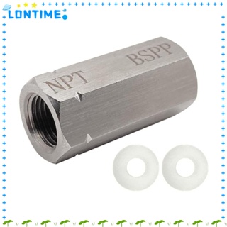 Lontime อะแดปเตอร์ข้อต่อ สเตนเลส สีเงิน 1/8 NPT ตัวเมีย 1/8 BSPP ตัวเมีย