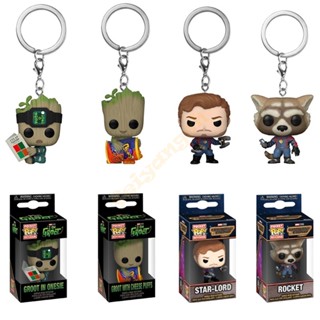 ใหม่ พวงกุญแจฟิกเกอร์ Funko Pop Guardians of The Galaxy 3 Groot Rocket Star Lord สําหรับของขวัญ