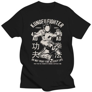 เสื้อยืด ขนาดใหญ่ พิมพ์ลาย Kungfu Fighter สําหรับผู้ชาย