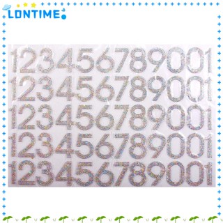 Lontime สติกเกอร์ตัวเลข ประดับพลอยเทียม กลิตเตอร์ AB สีขาว DIY สําหรับติดตกแต่งเสื้อผ้า 60 ชิ้น