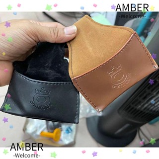 Amber ที่ใส่ชอล์ก หนัง PU พร้อมคลิปหนีบ สีดํา สําหรับเล่นสนุ๊กเกอร์ บิลเลียด