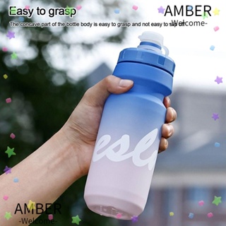 Amber ขวดน้ําพลาสติก ไล่โทนสี ขนาด 650 มล. กันรั่วซึม แบบพกพา สําหรับเล่นกีฬา ขี่จักรยาน เดินป่า ตั้งแคมป์