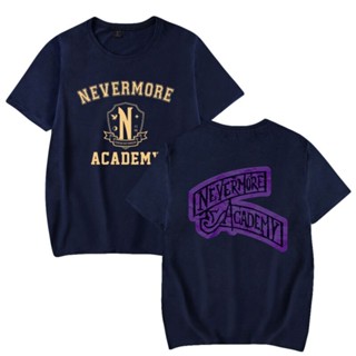 เสื้อยืด พิมพ์ลายการ์ตูน Nevermore Academy Y2K ขนาดใหญ่ สําหรับผู้ชาย