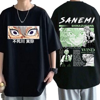 เสื้อยืด พิมพ์ลายการ์ตูนอนิเมะ Demon Slayer Shinazugawa Sanemi ขนาดใหญ่ สําหรับผู้ชาย