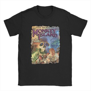 เสื้อยืดคอกลม ผ้าฝ้าย 100 ชิ้น ขนาดใหญ่ พิมพ์ลาย The Secret Of Monkey Island สร้างสรรค์ สําหรับผู้ชาย ไซซ์ 6Xl