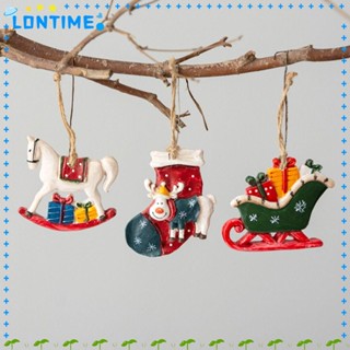 Lontime จี้เรซิ่น รูปต้นคริสต์มาส ซานตาคลอส แฮนด์เมด สําหรับตกแต่งบ้าน 2 ชิ้น