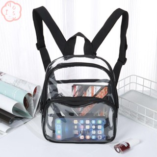 Mioshop กระเป๋าสะพายข้าง PVC ขนาดเล็ก มีกระเป๋าด้านหน้า