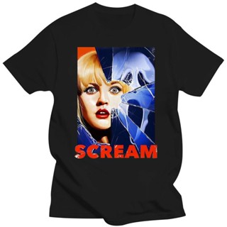 เสื้อยืด พิมพ์ลายโปสเตอร์ภาพยนตร์ Scream ขนาดใหญ่ สีขาว สําหรับผู้ชาย ไซซ์ S - 4Xl