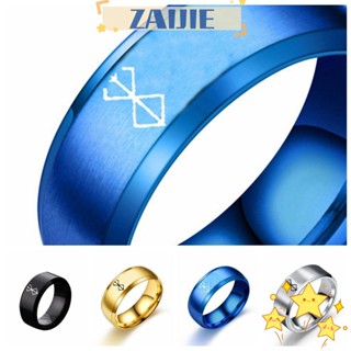 Zaijie24 แหวนสเตนเลส ลายอนิเมะ เลเซอร์ 4 สี ของขวัญ สําหรับเด็กผู้ชาย