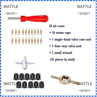 Wattle เครื่องมือซ่อมยางรถยนต์ โลหะ แบบพกพา สะดวก 33 ชิ้น