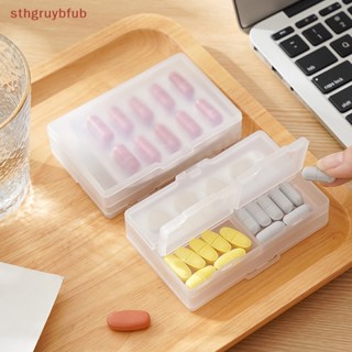 Sthb กล่องตลับยาเปล่า พลาสติก ความจุสูง 4 ช่อง พร้อมฝาปิด แบบพกพา
